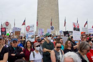 The crowd watches AFL-CIO President Liz Shuler speak.