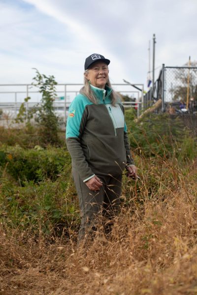 Mary Ellsworth, environmental captain at the Anacostia Community Boathouse, is marshalling the boathouse’s rowers to maintain a pocket of native plants protecting the Anacostia River from pollution.